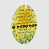 Sie sind mein Sonnenschein mit Blumen im Gelb Ornament (Vorderseite)