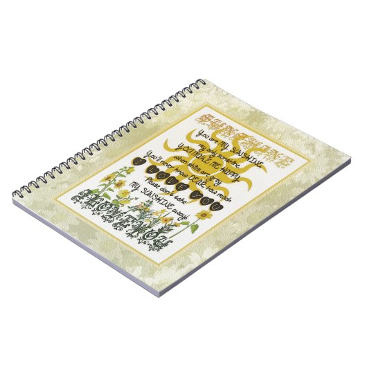 Sie sind mein Sonnenschein Notizblock (Linke Seite)