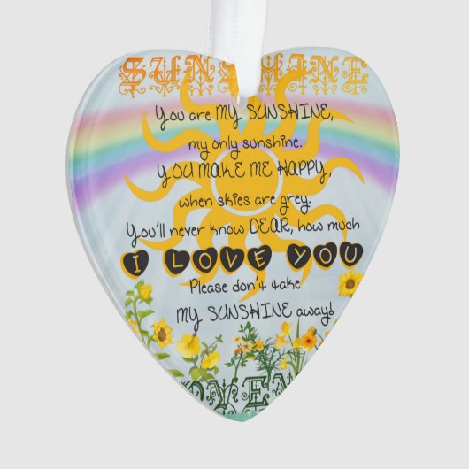 Sie sind mein Sonnenschein Ornament (Vorderseite)