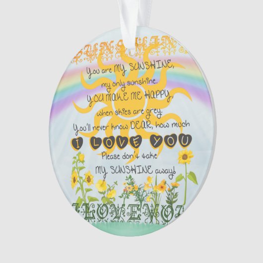 Sie sind mein Sonnenschein Ornament (Vorderseite)