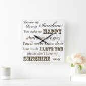 Sie sind mein Sonnenschein Quadratische Wanduhr (Zuhause)