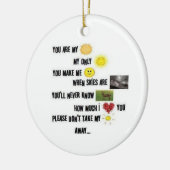 Sie sind mein Sonnenschein - runde Verzierung Keramik Ornament (Links)