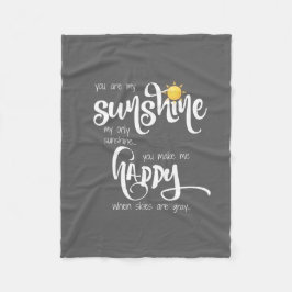 Sie sind mein Sonnenschein, weich Grau Fleecedecke