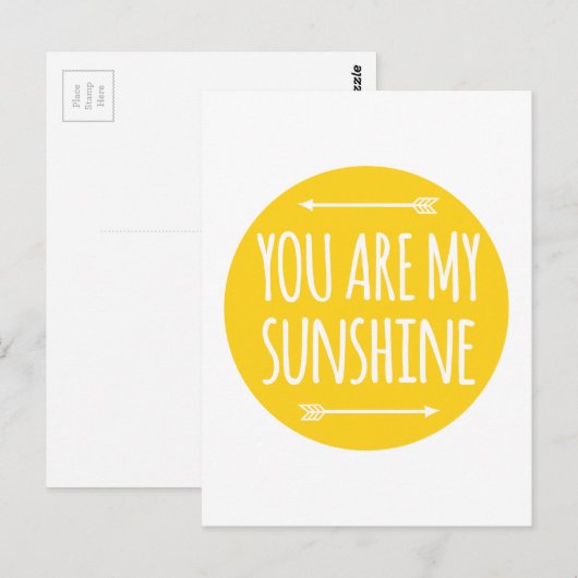 Sie sind mein Sonnenschein, Wortkunst, Textdesign Postkarte (Vorne/Hinten)