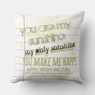 Sie sind mein Sunshine - Notebook Paper Graphic Pi Kissen