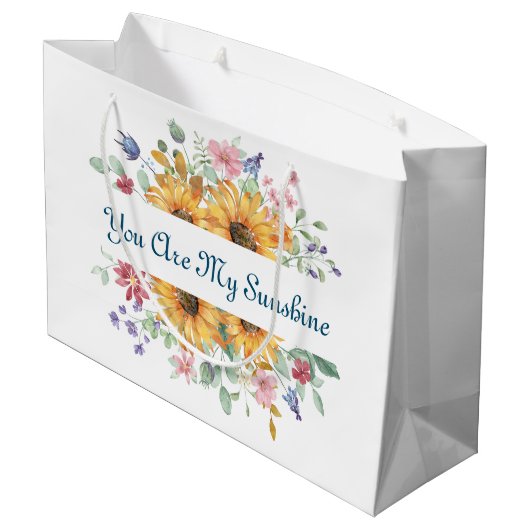 Sie sind mein Zitat von Sonnenschein und Sonnenblu Große Geschenktüte (Rückseite Schrägansicht)