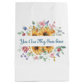 Sie sind mein Zitat von Sonnenschein und Sonnenblu Mittlere Geschenktüte (Rückseite)