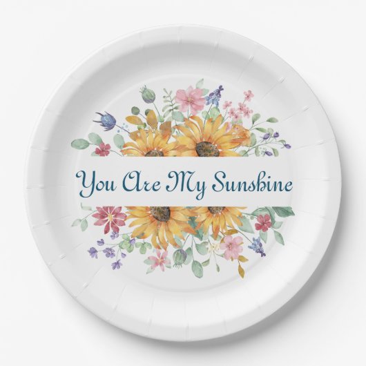 Sie sind mein Zitat von Sonnenschein und Sonnenblu Pappteller (Vorderseite)