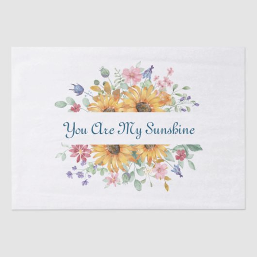 Sie sind mein Zitat von Sonnenschein und Sonnenblu Seidenpapier (Vorderseite)