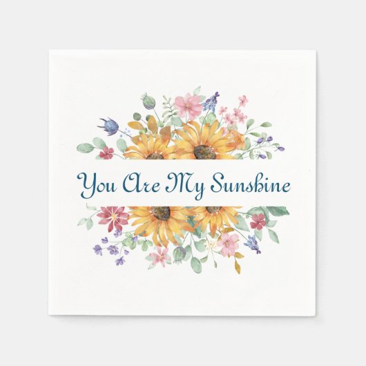 Sie sind mein Zitat von Sonnenschein und Sonnenblu Serviette (Vorderseite)