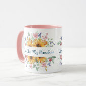 Sie sind mein Zitat von Sonnenschein und Sonnenblu Tasse (Vorderseite Links)