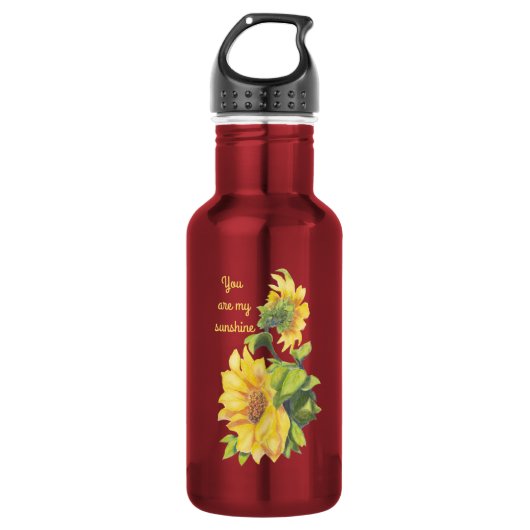 Sie sind mein Zitat zur Sonnenblumen-Blume Trinkflasche (Vorderseite)