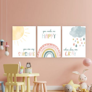 Sie sind meine Art von Sonnenschein Watercolor Wal Bilderwand Sets