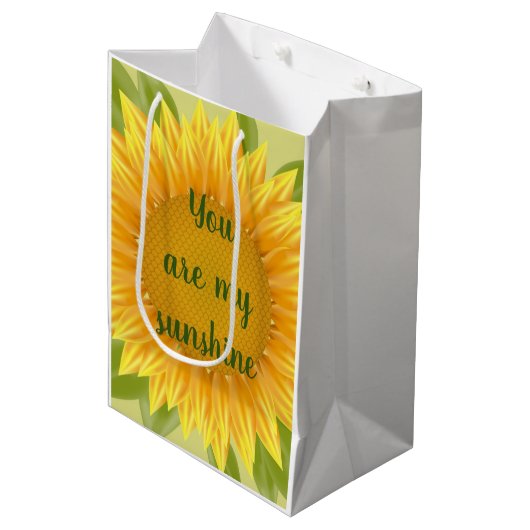 Sie sind meine Blume für Sonnenblumen Mittlere Geschenktüte (Vorderseite Schrägansicht)