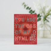 Sie sind meine CSS - rote Blume glänzen Postkarte (Stehend Vorderseite)
