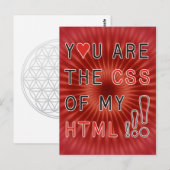 Sie sind meine CSS - rote Blume glänzen Postkarte (Vorne/Hinten)