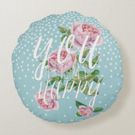 Sie sind meine Freude - Typografie & Illustration Rundes Kissen