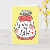 SIE SIND MEINE JAM Strawberry Illustration Custom  Karte (Gelbe Blume)