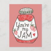 SIE SIND MEINE JAM Strawberry Illustration Custom Postkarte (Vorderseite)