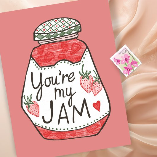 SIE SIND MEINE JAM Strawberry Illustration Custom Postkarte