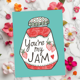 SIE SIND MEINE JAM Strawberry Illustration Custom Postkarte