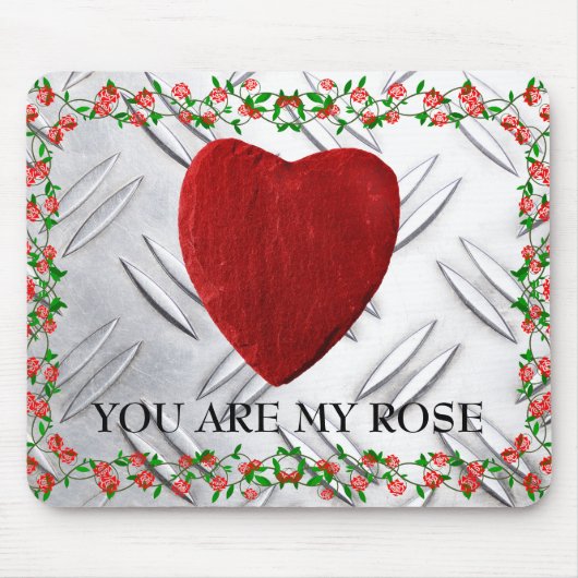 Sie sind meine Rose Rosenrahmen Herz Mousepad (Vorne)