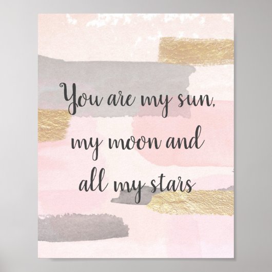 SIE SIND MEINE SONNE - Pink Gold Quote Poster (Vorne)