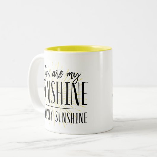 Sie sind meine Sonnenschein-Tassen-Kaffeetasse Zweifarbige Tasse (Vorderseite Links)