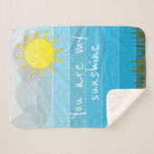 Sie sind meine Sonnenschein-Wolken und Grüngras Sherpadecke (Vorderseite (Horizontal))