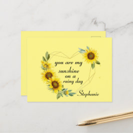 Sie sind meine Sonnenschutzblumen, Zitat der Liebe Postkarte