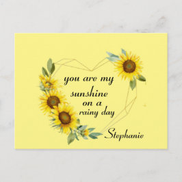 Sie sind meine Sonnenschutzblumen, Zitat der Liebe Postkarte