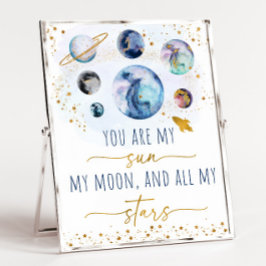 Sie sind meine Sun Moon Stars Space Blue & Gold Poster