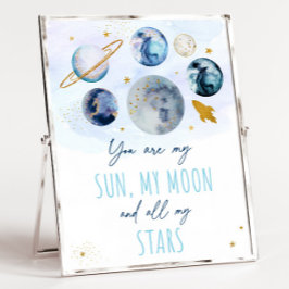 Sie sind meine Sun Moon Stars Space Blue & Gold Poster