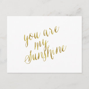 Sie sind meine Sunshine Quote Imitate Gold Foil Fu Postkarte
