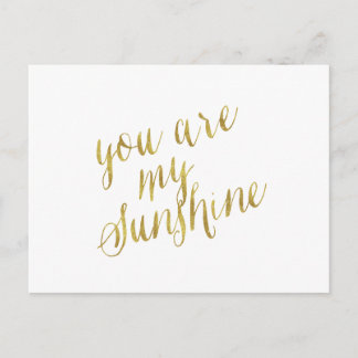 Sie sind meine Sunshine Quote Imitate Gold Foil Fu Postkarte