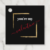 Sie sind meine Valentine Custom Black Typografy Geschenkanhänger (Vorderseite)