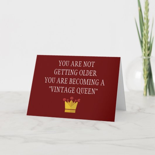 SIE SIND MEINE *VINTAGE QUEEN* FEIERFEIERIN "YOU" KARTE (Vorderseite)