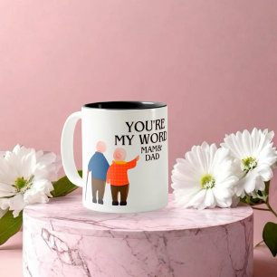 Sie sind meine Weltmutter und Vater - Liebe der Fa Zweifarbige Tasse