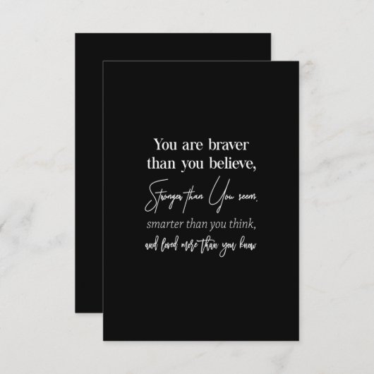Sie sind mutig, als Sie stärker glauben als Sie Dankeskarte (Vorne/Hinten)