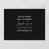 Sie sind mutig, als Sie stärker glauben als Sie Postkarte (Vorderseite)