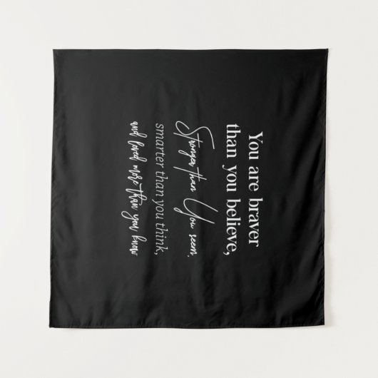 Sie sind mutig, als Sie stärker glauben als Sie Wandteppich (Vorderseite (Horizontal))