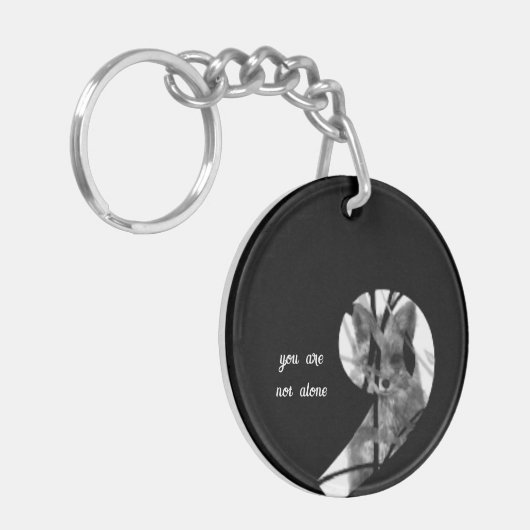 Sie sind nicht allein der versteckte Fuchs Schlüsselanhänger (Vorderseite links)