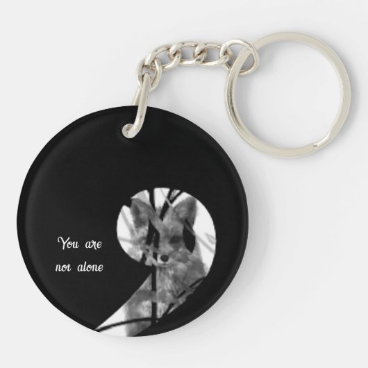 Sie sind nicht allein der versteckte Fuchs Schlüsselanhänger (Rückseite)