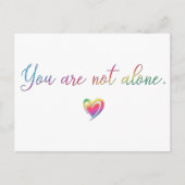 Sie sind nicht allein/ein Button der Sicherheit Postkarte (Vorderseite)