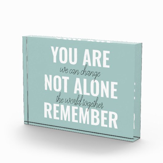 Sie sind nicht allein erinnern Inspiration Minze Fotoblock (Rechts)