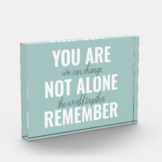 Sie sind nicht allein erinnern Inspiration Minze Fotoblock (Links)