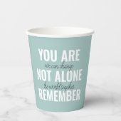 Sie sind nicht allein erinnern Inspiration Minze Pappbecher (Vorderseite)