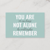 Sie sind nicht allein erinnern Inspiration Minze Visitenkarte (Vorderseite)