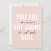 Sie sind nicht allein Mädchen positive Motivation  Feiertagskarte (Vorderseite)