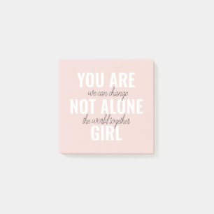 Sie sind nicht allein Mädchen positive Motivation  Post-it Klebezettel